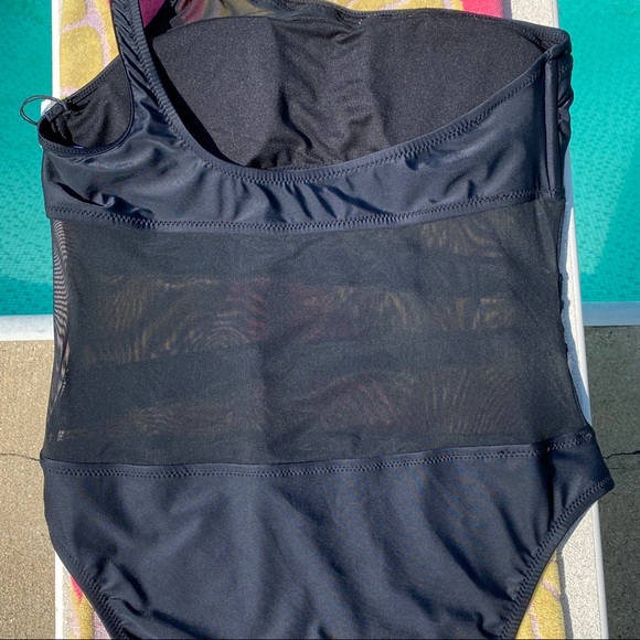 One Piece Swimsuit Black Mesh - Picture 7 of 12